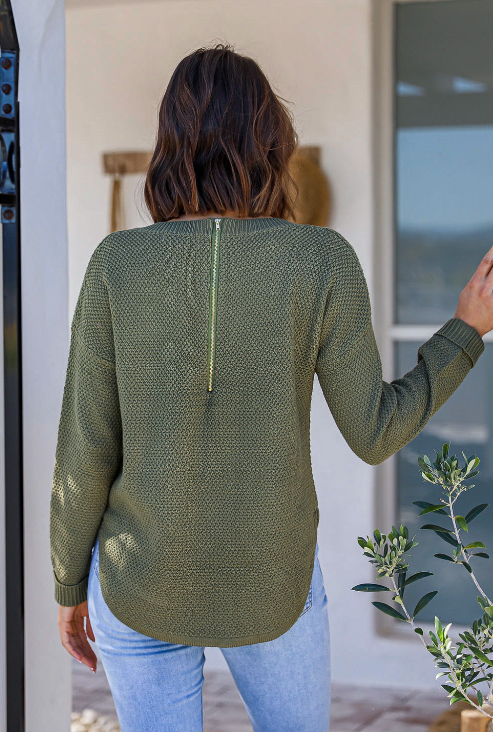 Carley Cotton Khaki Knit