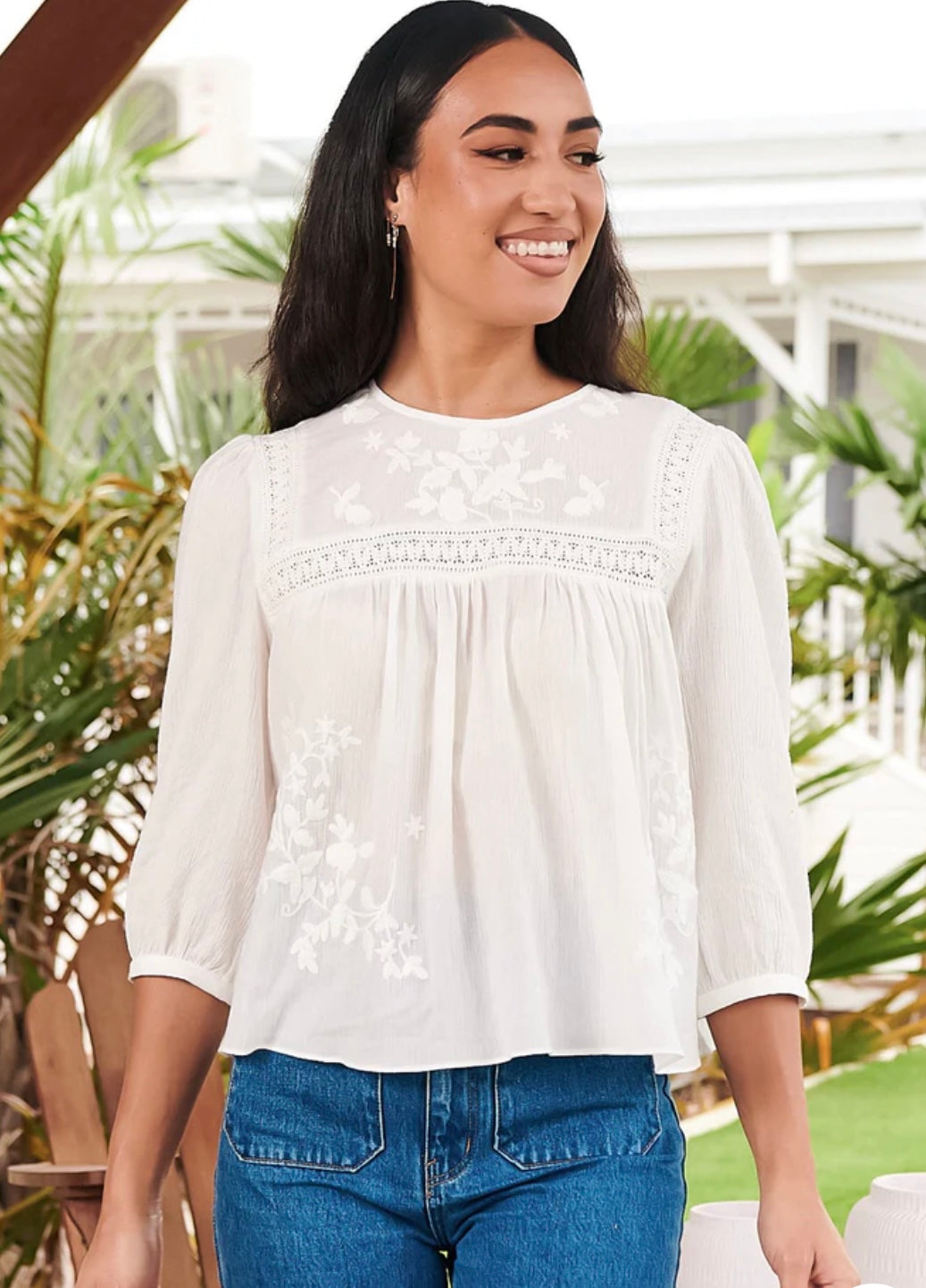 Salena White Lace Top