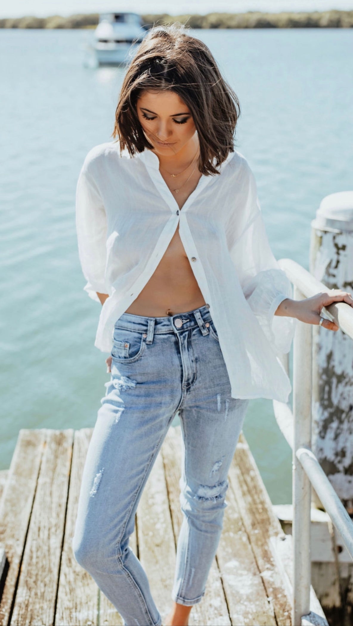 Romance White Linen Blouse
