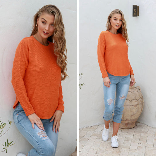 Carley Cotton Orange Knit