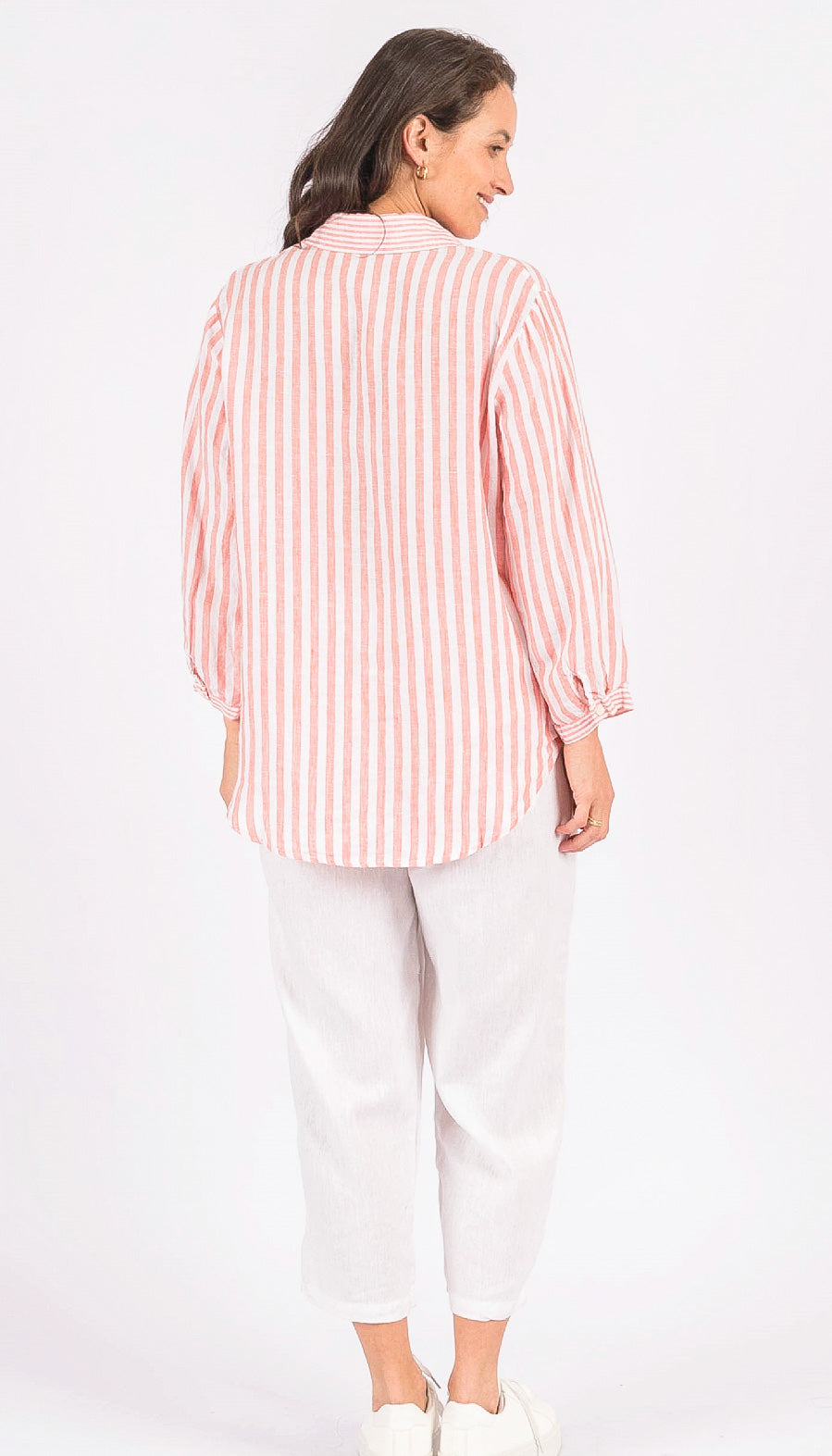 Hyatt Coral Blue Stripe Shirt