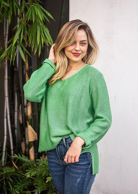 Nikki cotton Green Knit