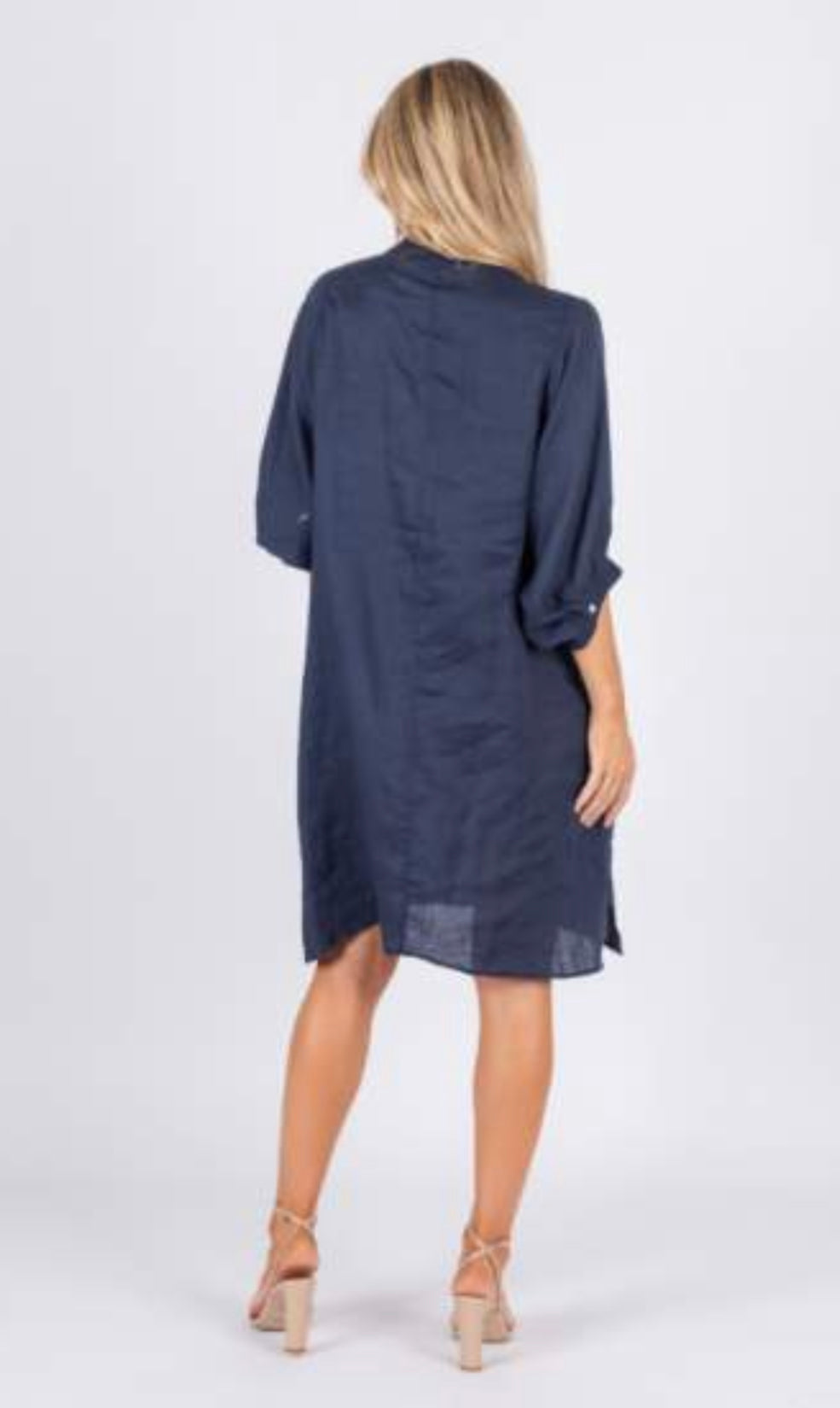 Annya Navy Linen Dress