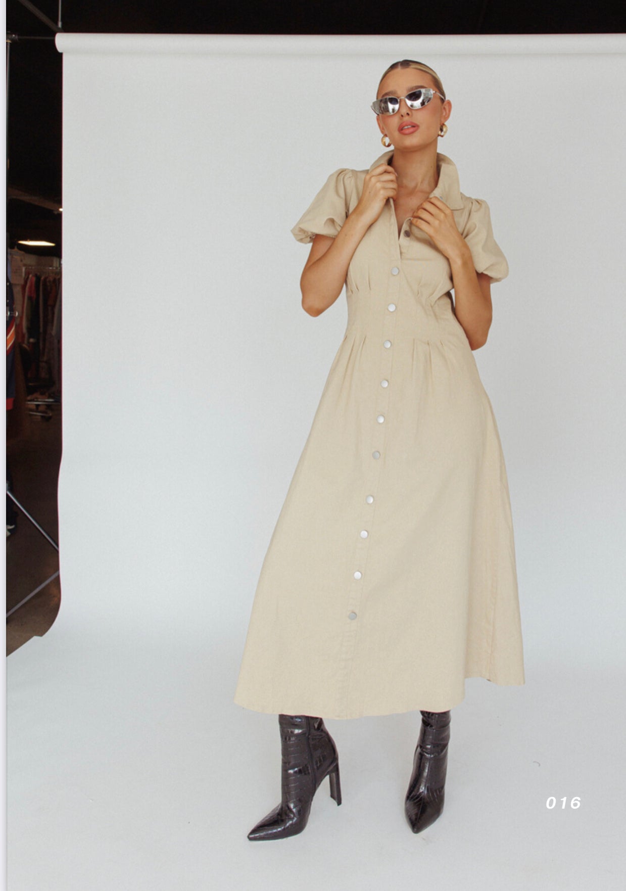 Collette Beige Midi Dress