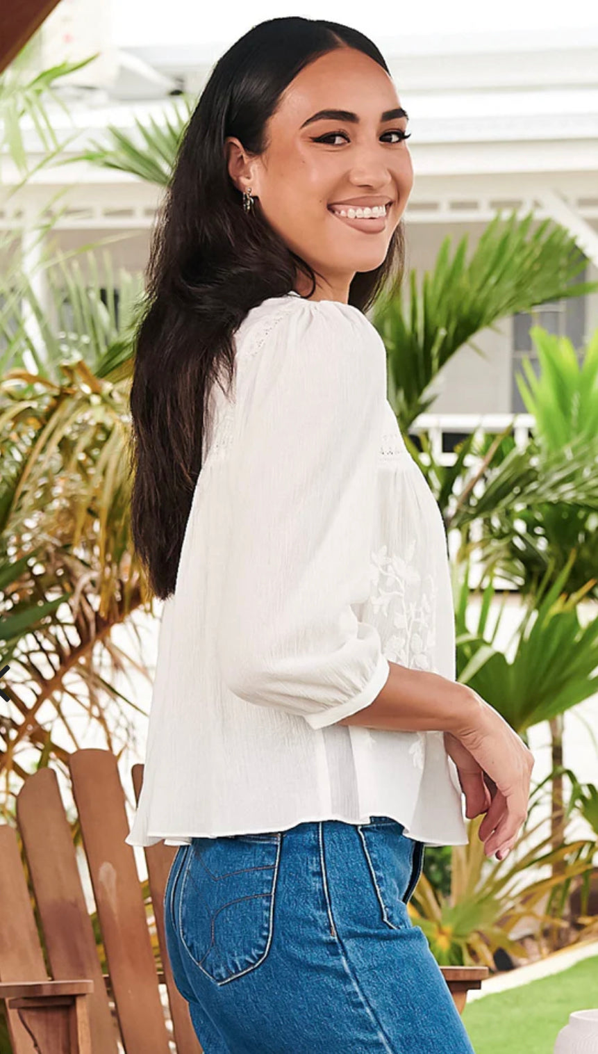 Salena White Lace Top