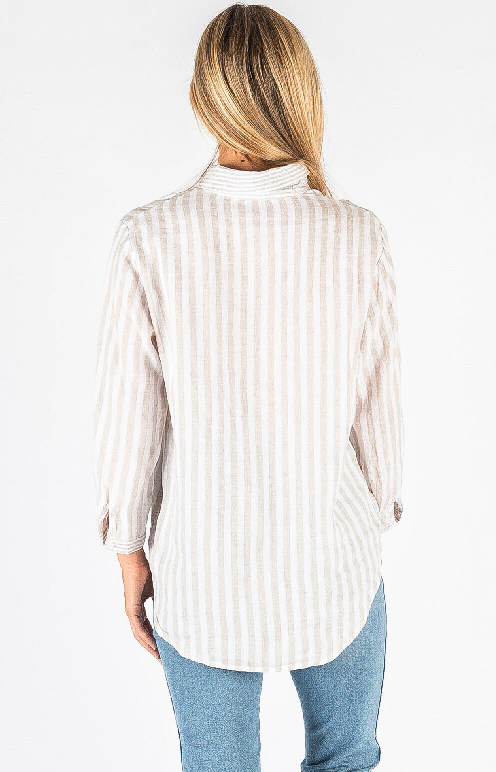 Hyatt Linen Natural Stripe Shirt