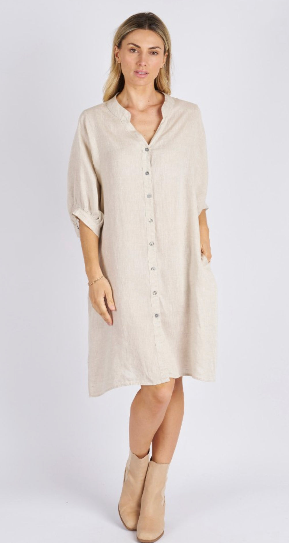 Annya Natural Linen Dress
