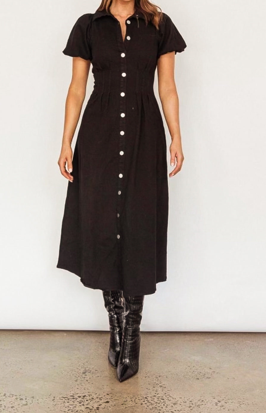 Collette Black Midi Dress