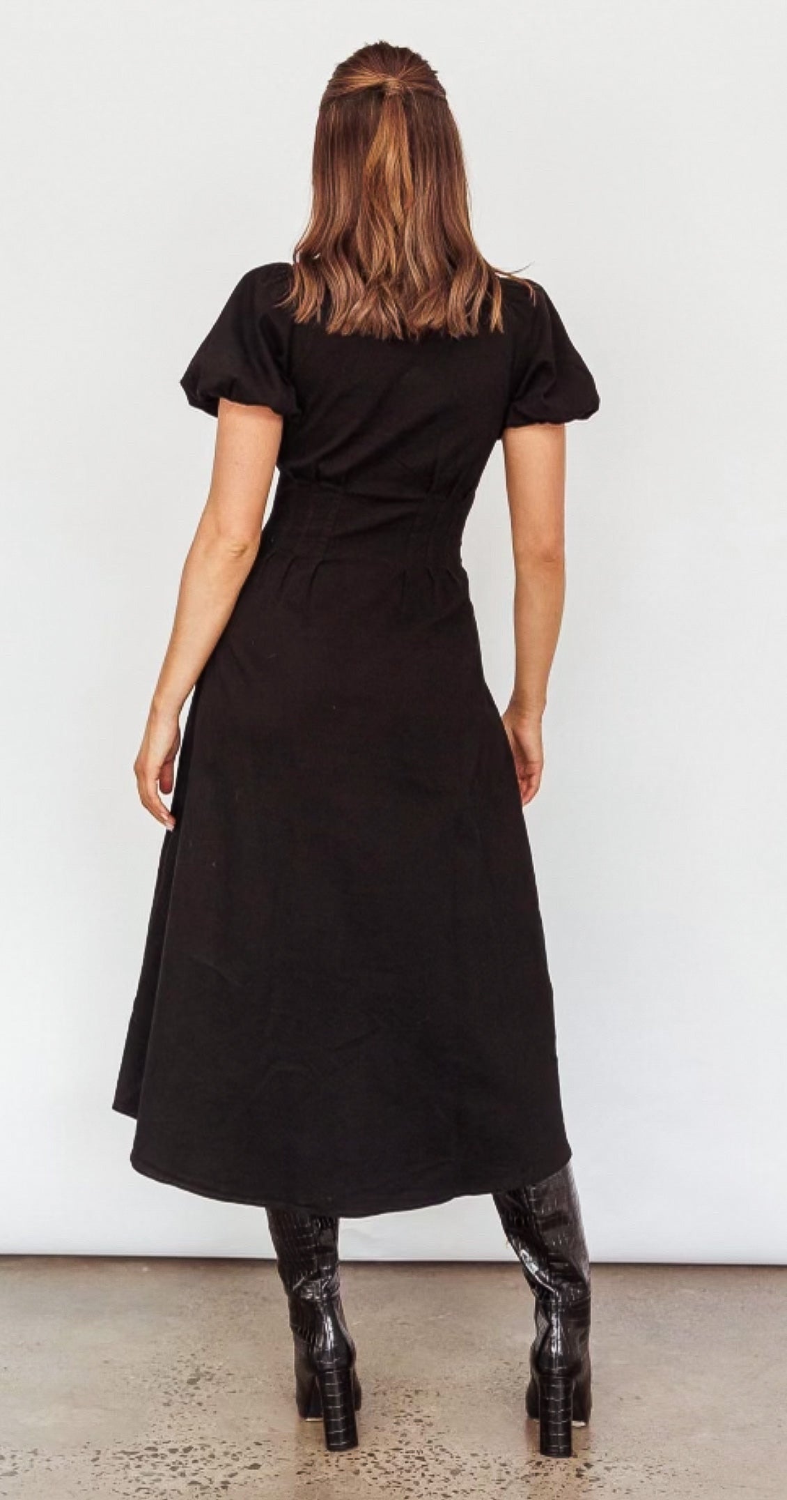 Collette Black Midi Dress