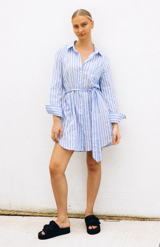 Paper Heart - Shirt Dress, Soft Blue Stripe