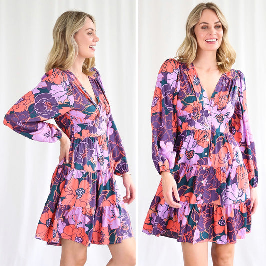 Kelly Pink/Lilac Mini Dress
