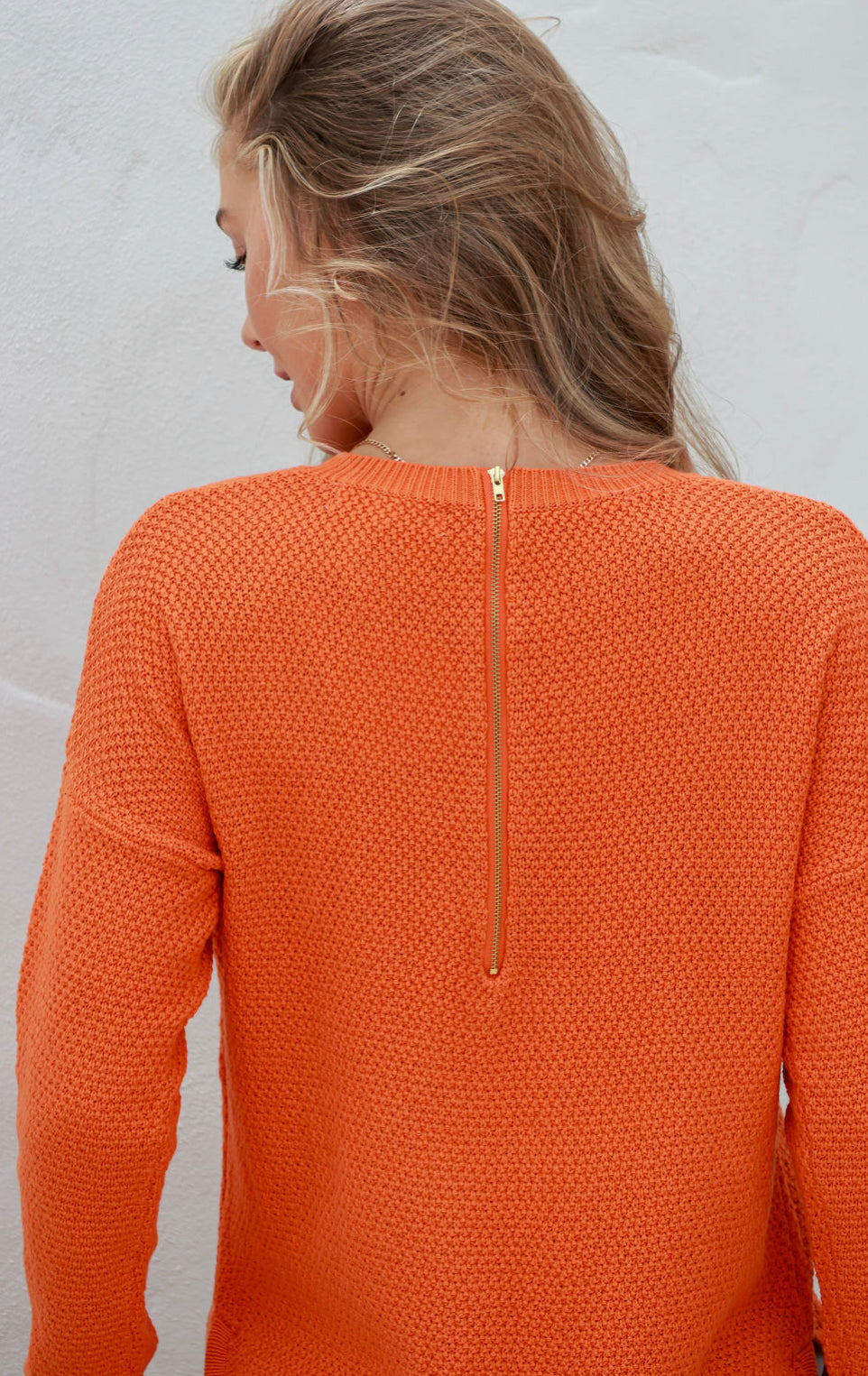 Carley Cotton Orange Knit