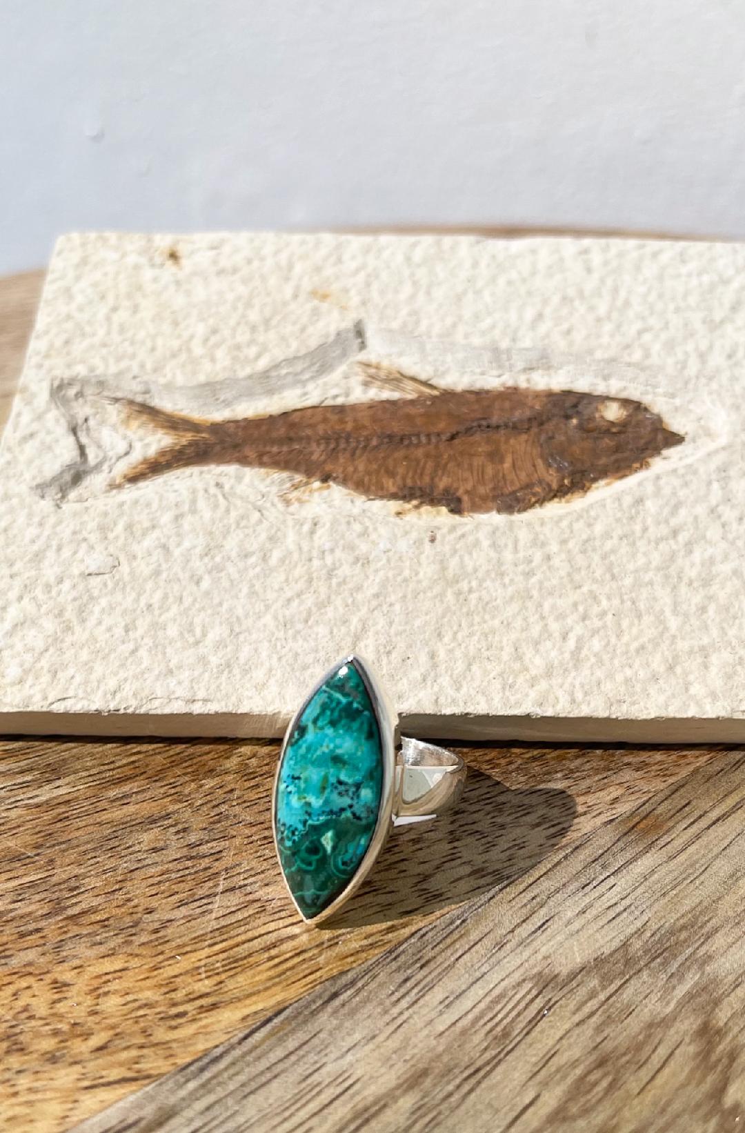 Chrysocolla Malachite Ring