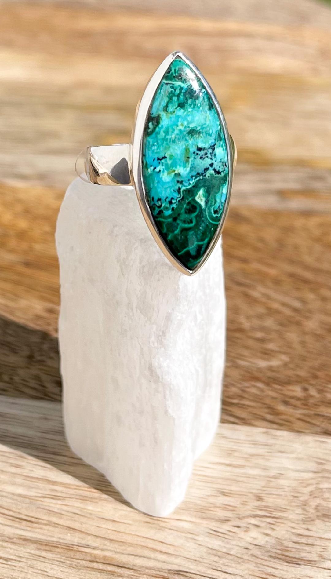 Chrysocolla Malachite Ring